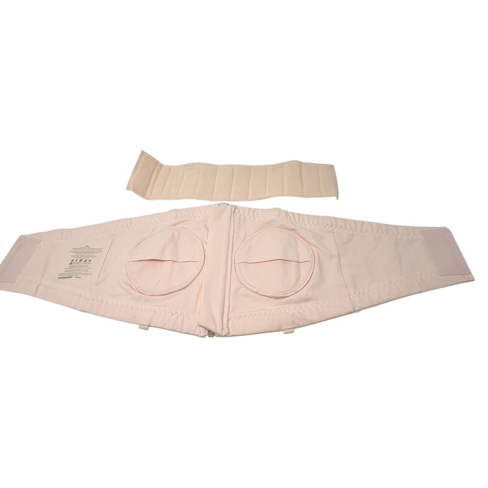 Simple Wishes Womens XS-L Nursing Pumping Bra Hands Free Zip Pink Adjustable